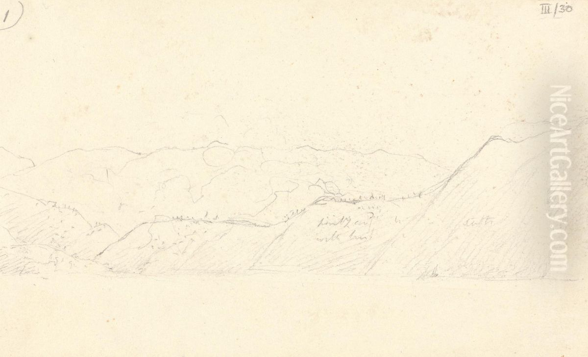 Landscape of Hills and Rock Formations Oil Painting by Robert Smirke