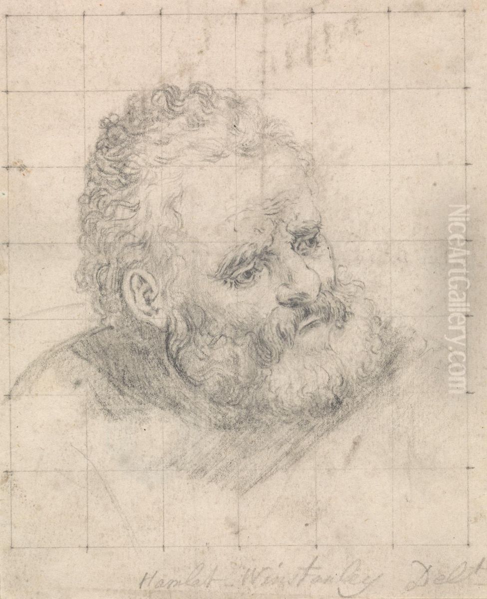 Head of an Old Man Oil Painting by Hamlet Winstanley