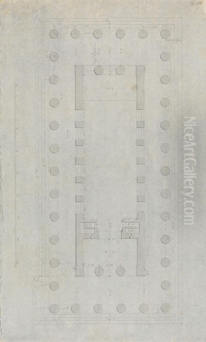 Architectural Drawing of the Temple of Concordia Oil Painting by Robert Smirke