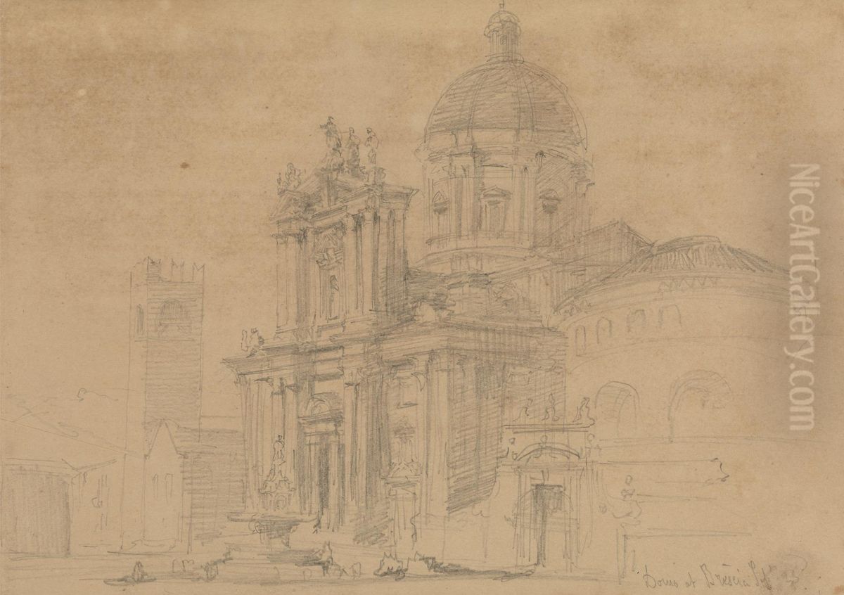 The Duomo at Brescia Oil Painting by David Roberts