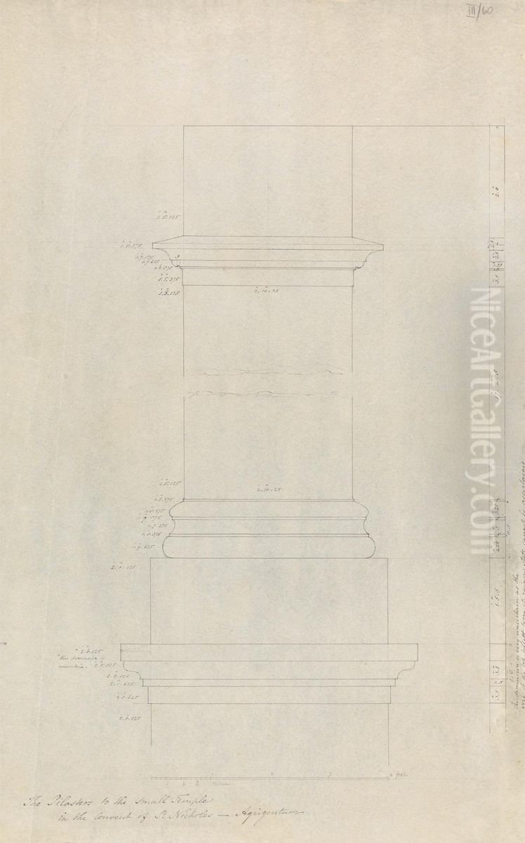 The Pilasters to the Small Temple in the Convent of St. Nicholas, Agrigentum Oil Painting by Robert Smirke