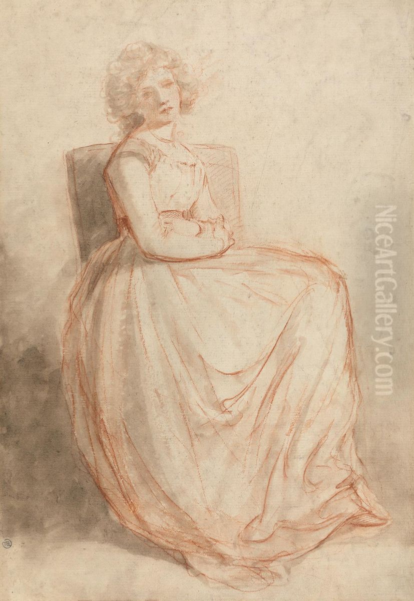 Study of a Seated Woman Oil Painting by John Hoppner