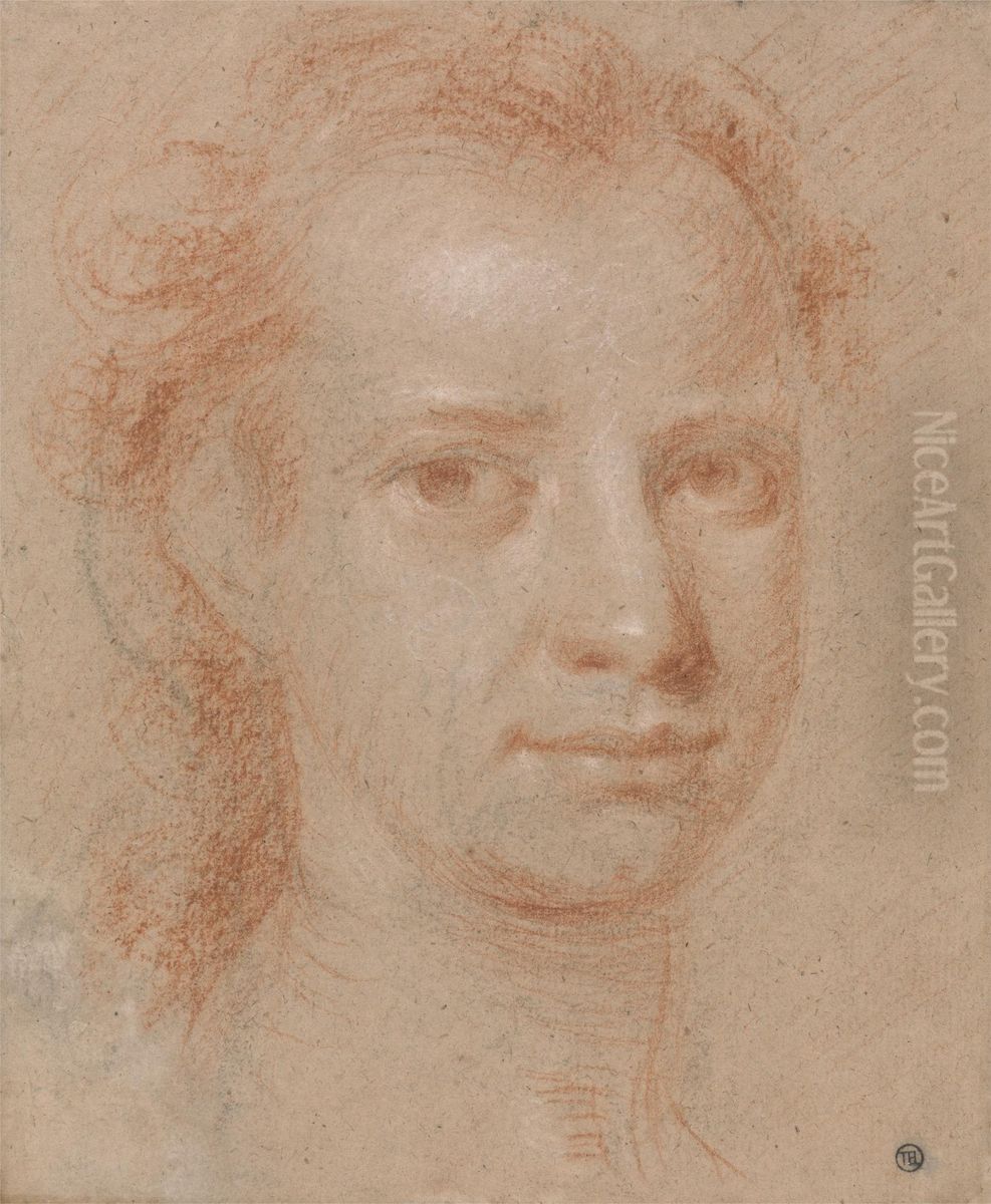 Head of a Young Woman or Man Oil Painting by Allan Ramsay