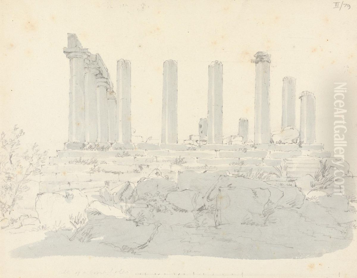 Temple Ruins Oil Painting by Robert Smirke