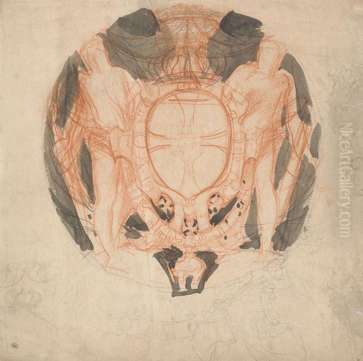 Design for a Coat of Arms Oil Painting by Alfred Stevens