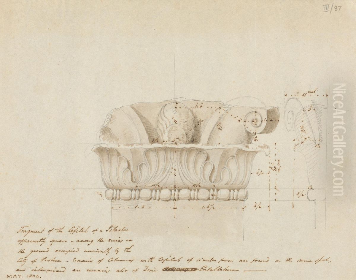 Fragment of the Capital of a Pillar Oil Painting by Robert Smirke