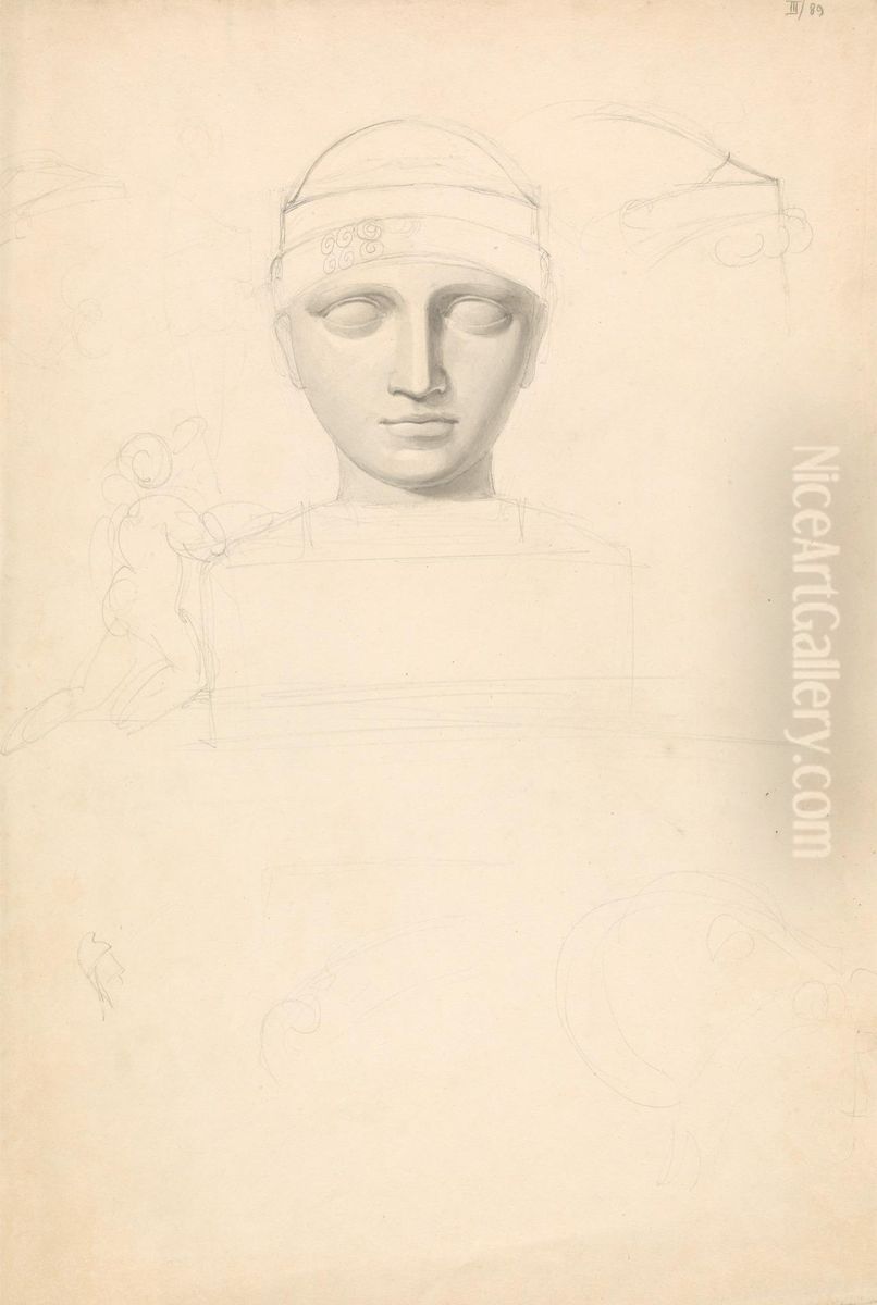 Study of a Bust Oil Painting by Robert Smirke