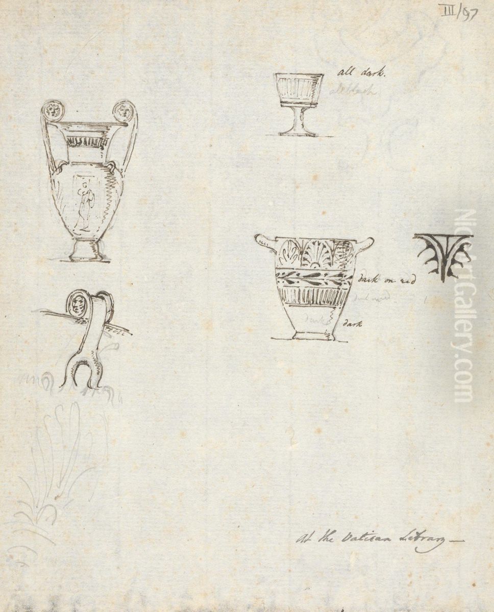 Studies of Drinking and Pouring Vessels, at the Vatican Library Oil Painting by Robert Smirke