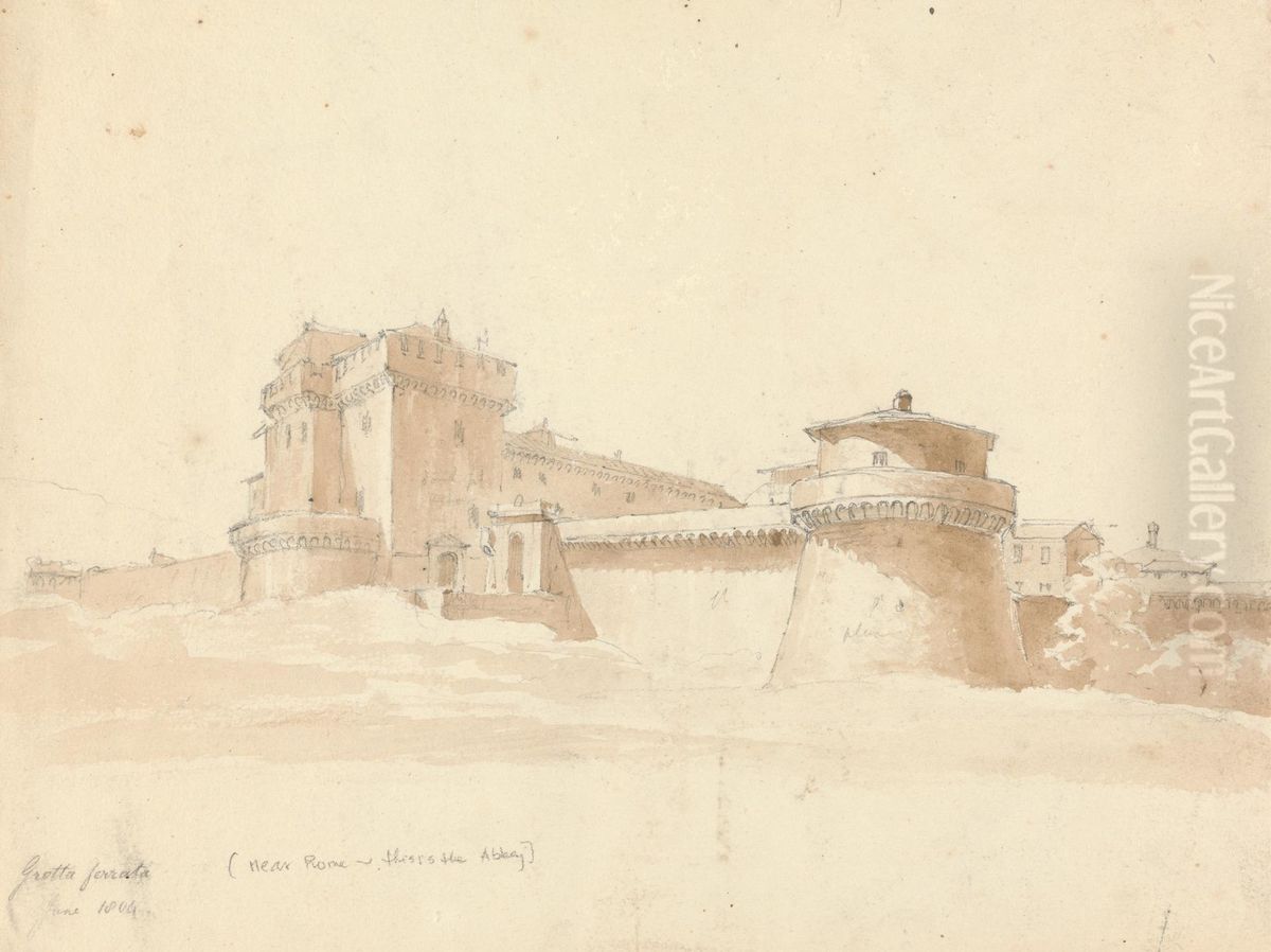 Grotta Ferrata (Near Rome and This is the Abbey) Oil Painting by Robert Smirke