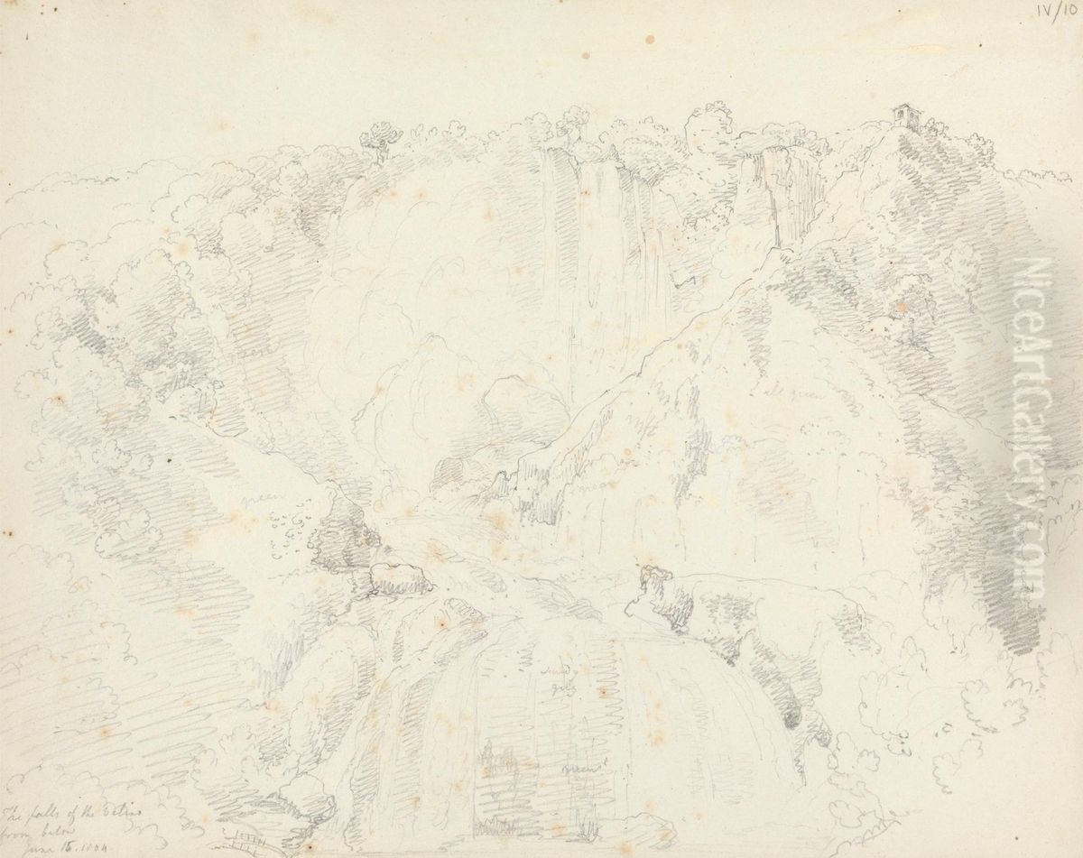 The Falls of the Velino From Below Oil Painting by Robert Smirke