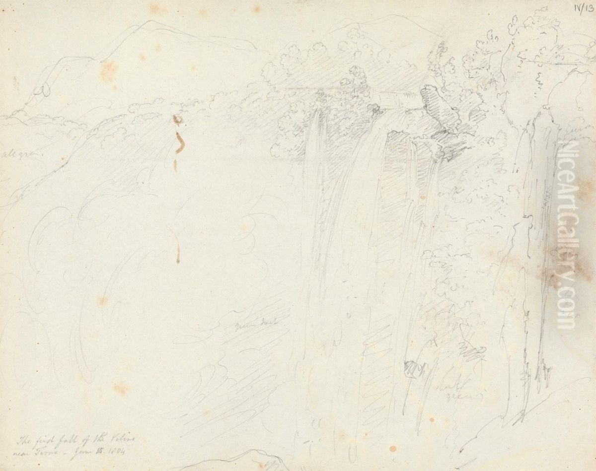 The First Fall of the Velino Near Terni Oil Painting by Robert Smirke