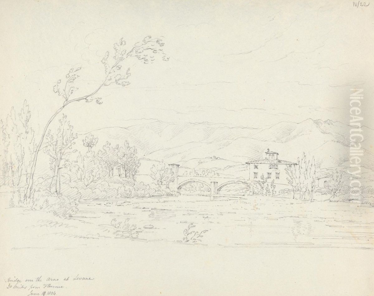 Bridge Over the Arno at Levane, 30 Miles from Florence Oil Painting by Robert Smirke