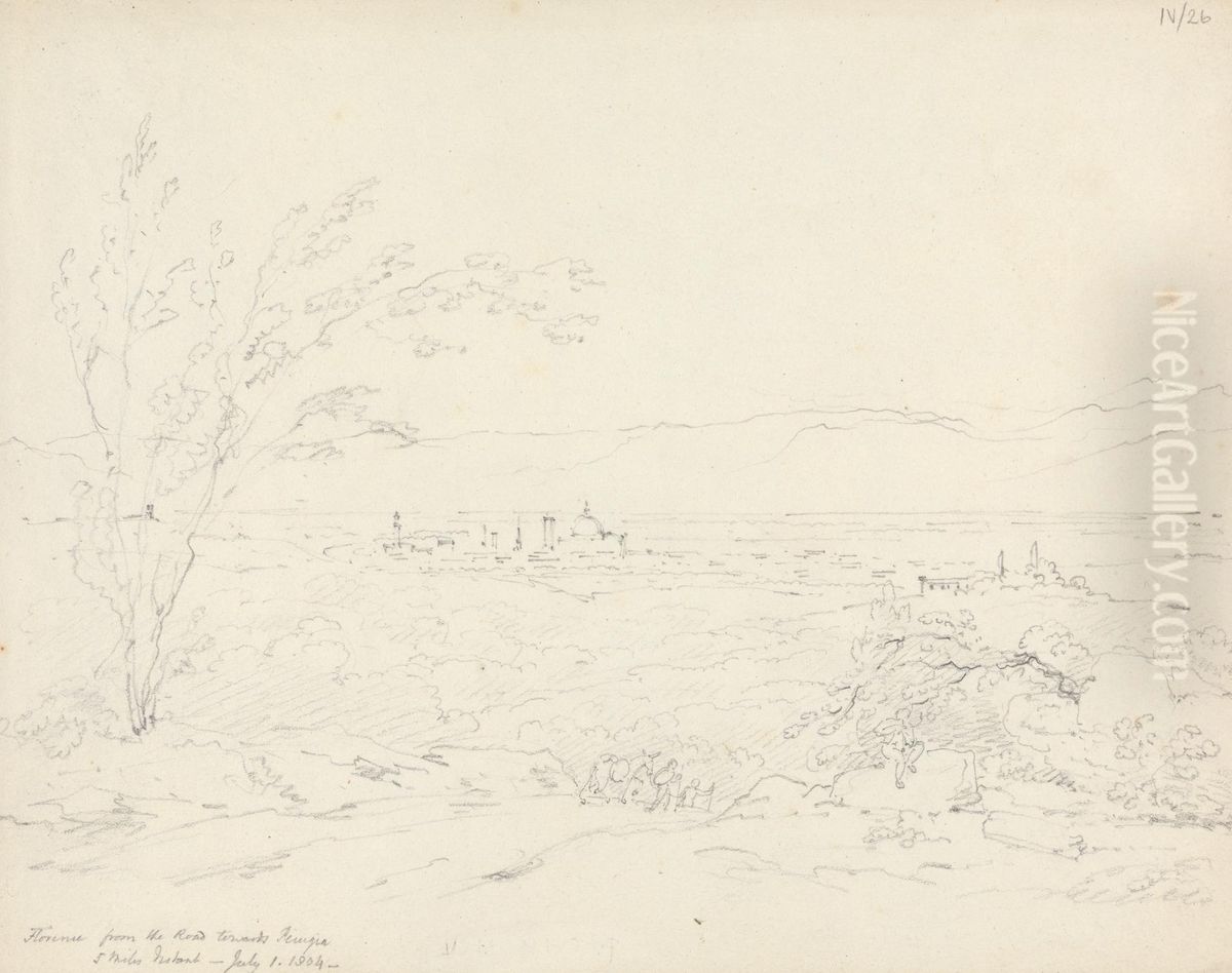 Florence From the Road Towards Perugia, 5 Mile Distant Oil Painting by Robert Smirke