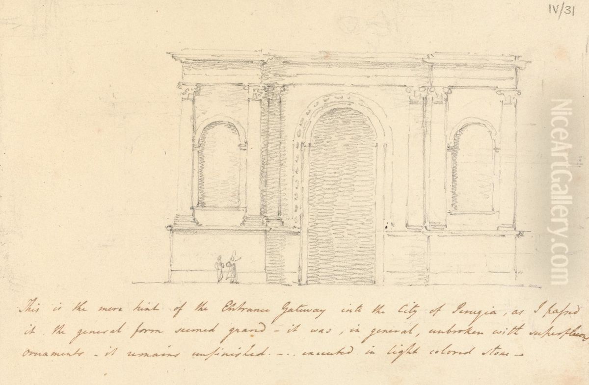 Entrance Gateway into the City of Perugia Oil Painting by Robert Smirke