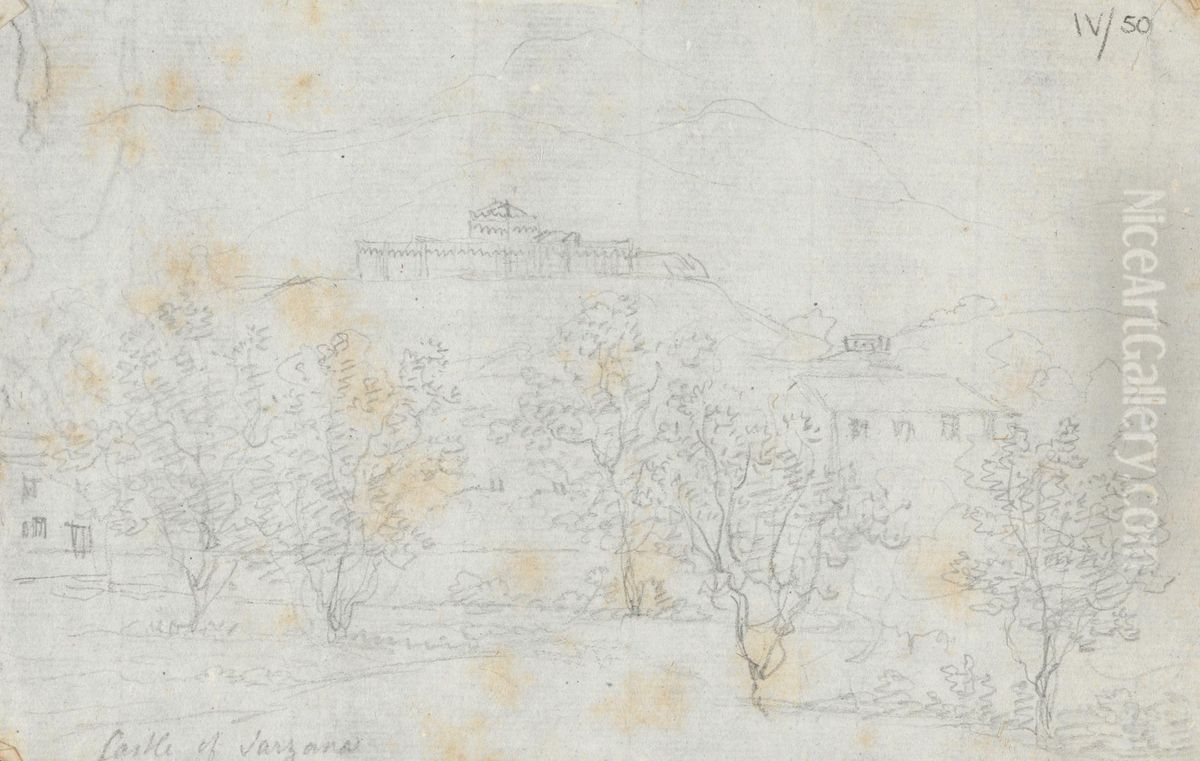 Castle of Sarzana Oil Painting by Robert Smirke