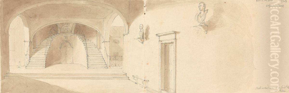 Hall Staricase to a House in Padua Oil Painting by Robert Smirke