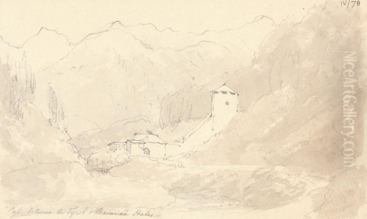 Pass Between the Tyrol & Bavarian States Oil Painting by Robert Smirke