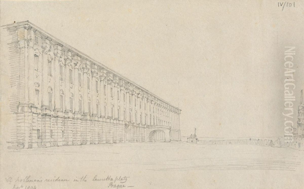 A Nobleman's Residence in the Lauretta Platz, Prague Oil Painting by Robert Smirke