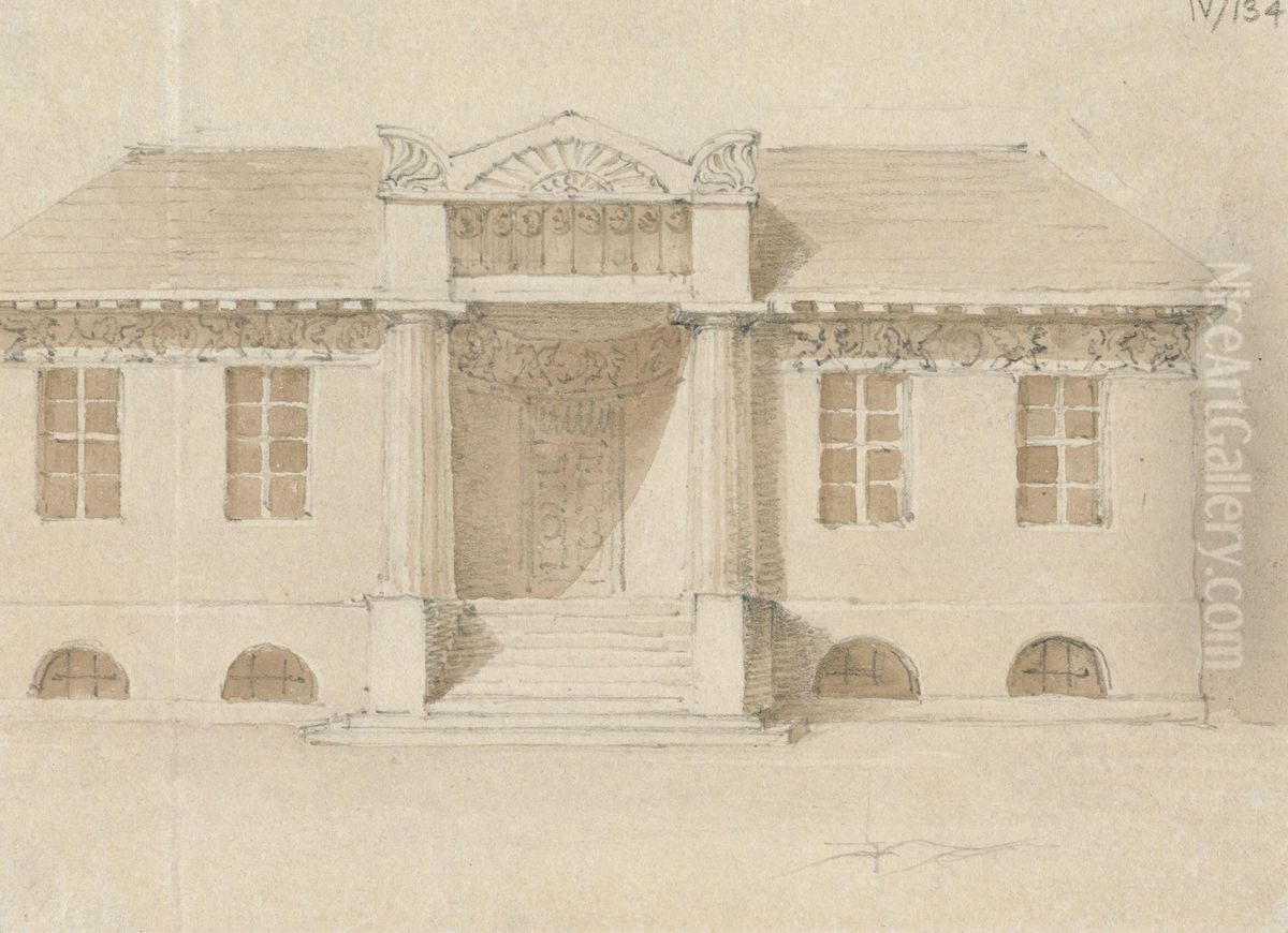 Sketch of a Public Building Oil Painting by Robert Smirke