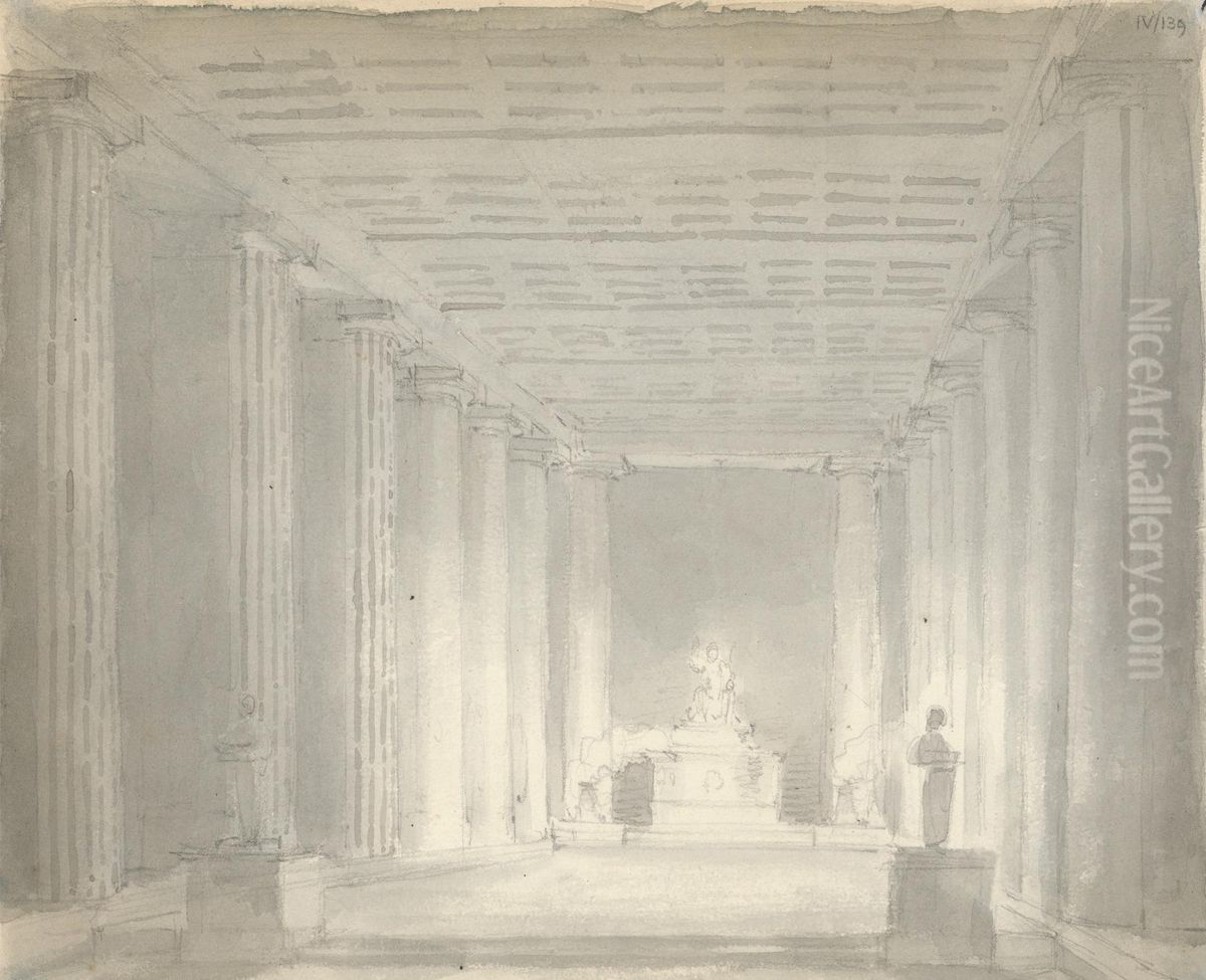 Interior of a Temple Oil Painting by Robert Smirke