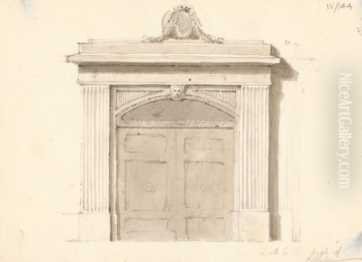 Study of a Stone Mausoleum Oil Painting by Robert Smirke