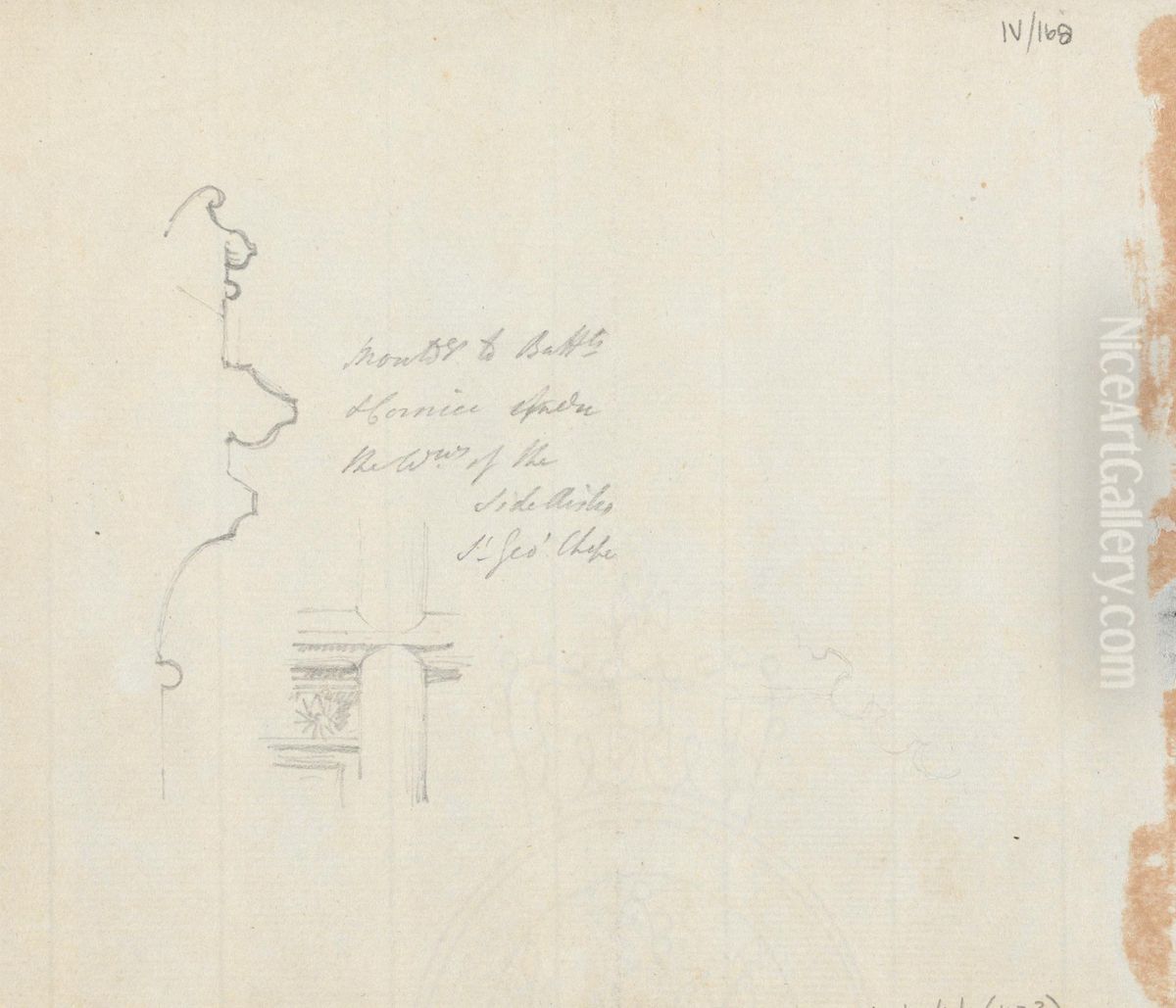 Study Sketches of Interior in St. George's Chapel Oil Painting by Robert Smirke