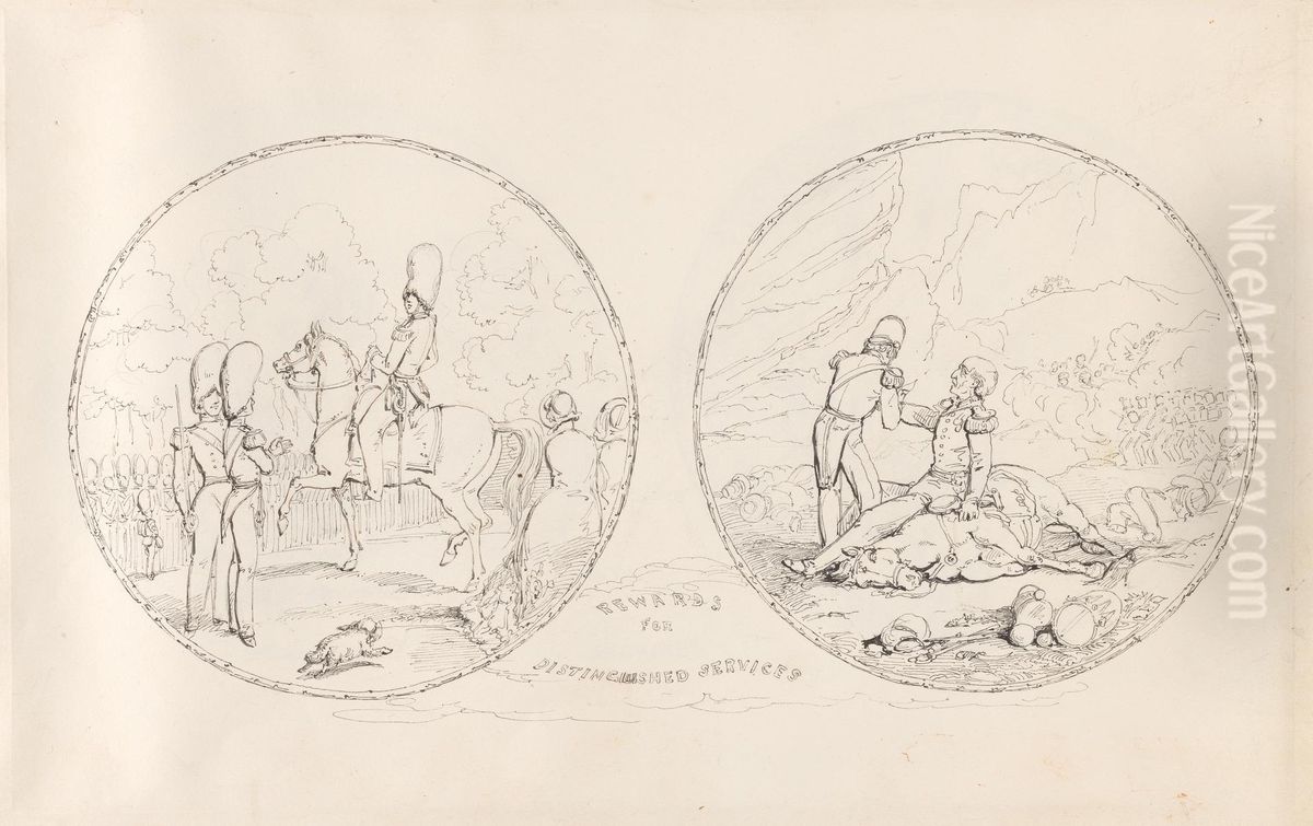 The Guards and the Line Oil Painting by Alfred Henry Forrester