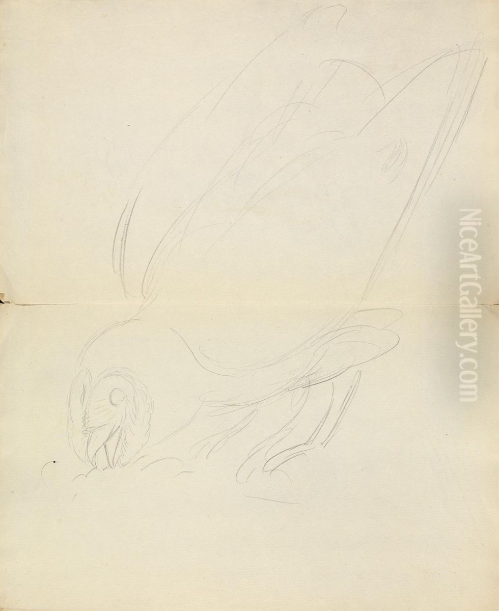 A Chicken Eating? Oil Painting by James Sowerby