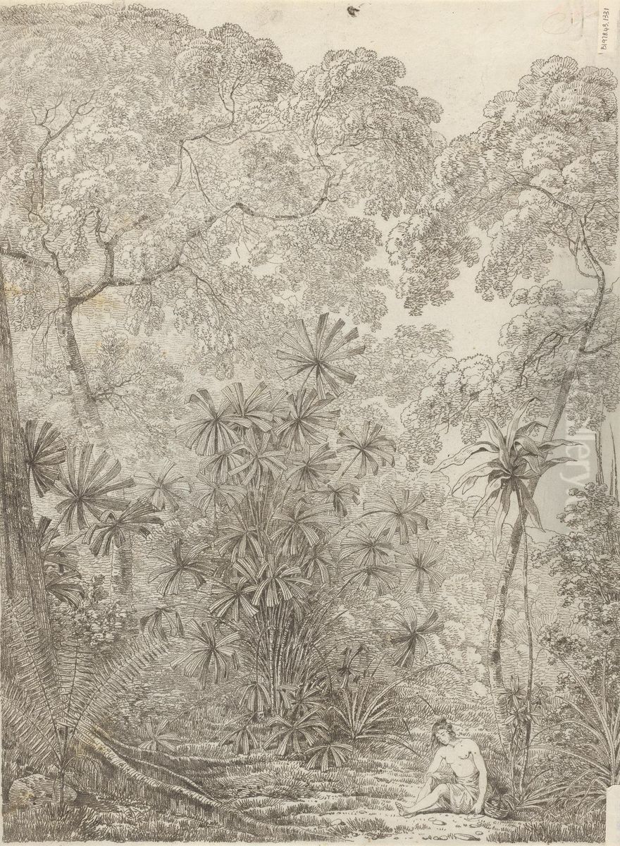 The Fan Palm of Cracatoa Oil Painting by John Webber