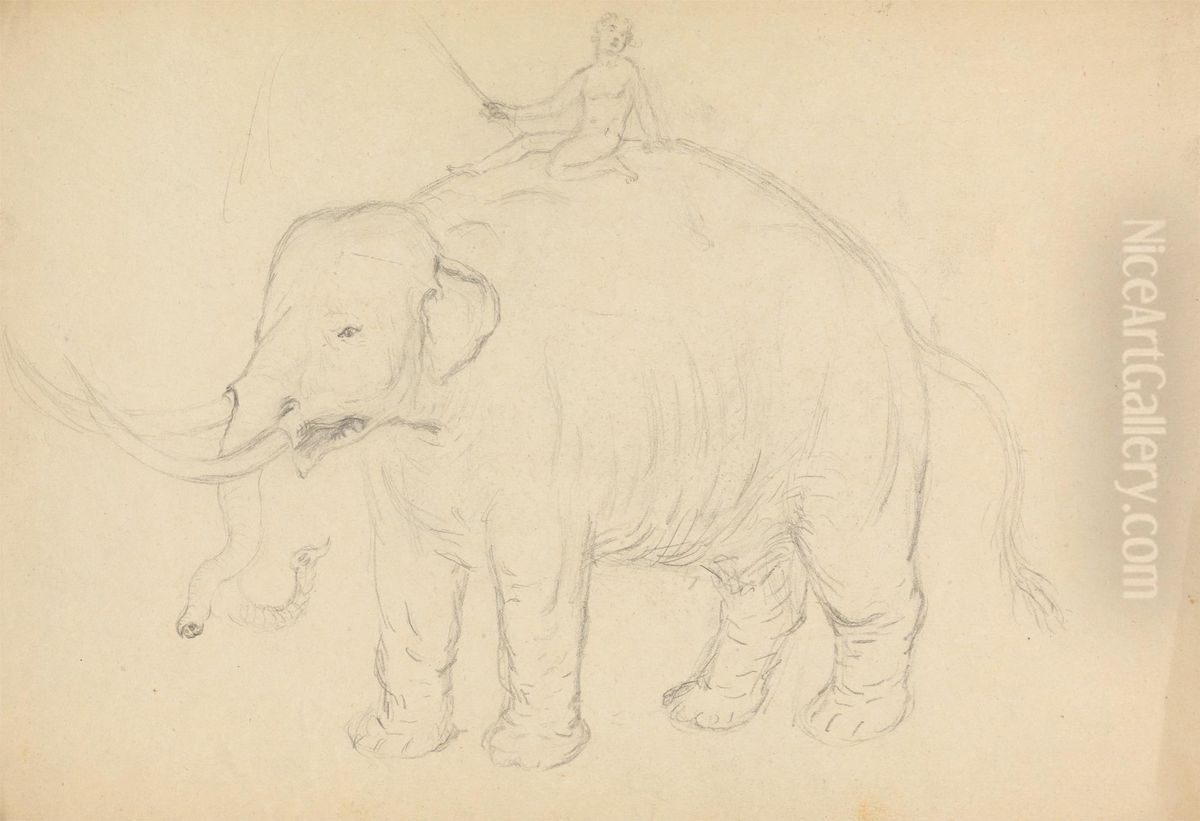 Elephant with Rider Oil Painting by James Sowerby