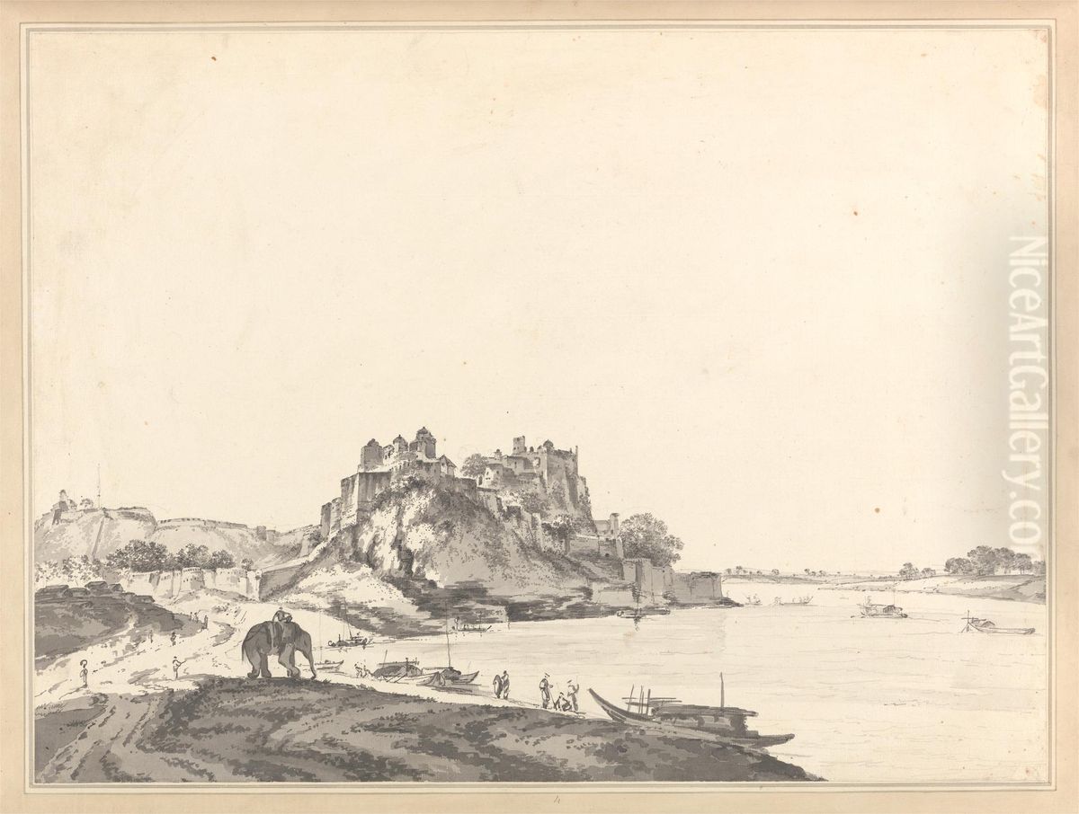 A View of the South-West Side of Chunar Gur Oil Painting by William Hodges