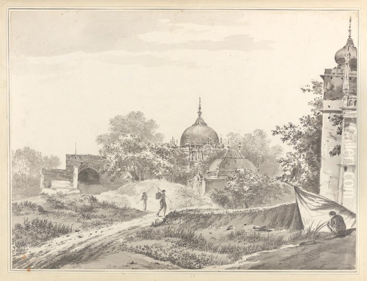 A View of Tombs at Ghazipoor Oil Painting by William Hodges