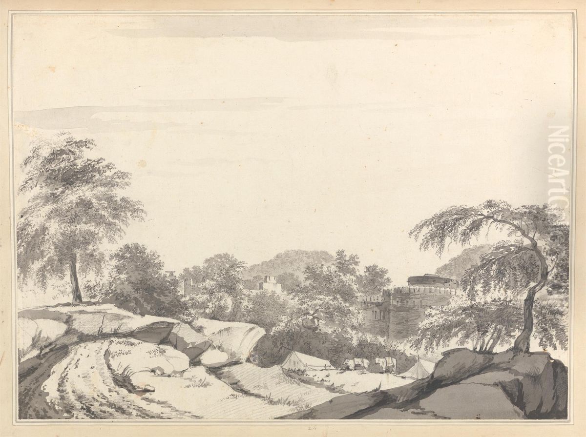 A View of Part of the Fort at Lutteefpoor Oil Painting by William Hodges