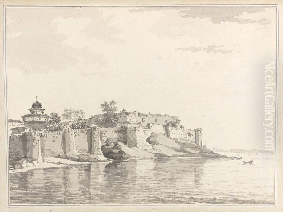 A View of the Fort of Allahbad Oil Painting by William Hodges