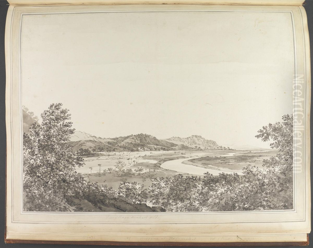 View of the Rajmahal Hills Oil Painting by William Hodges