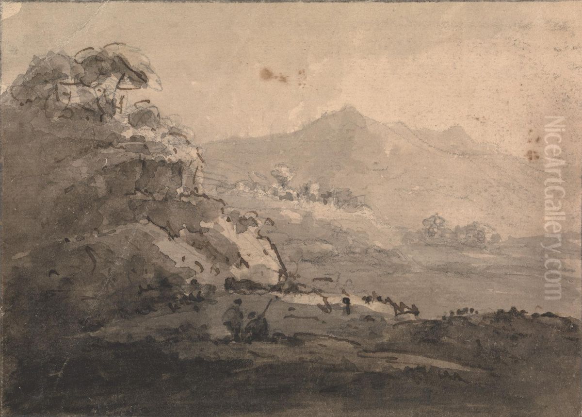 Mountain View Oil Painting by William Gilpin