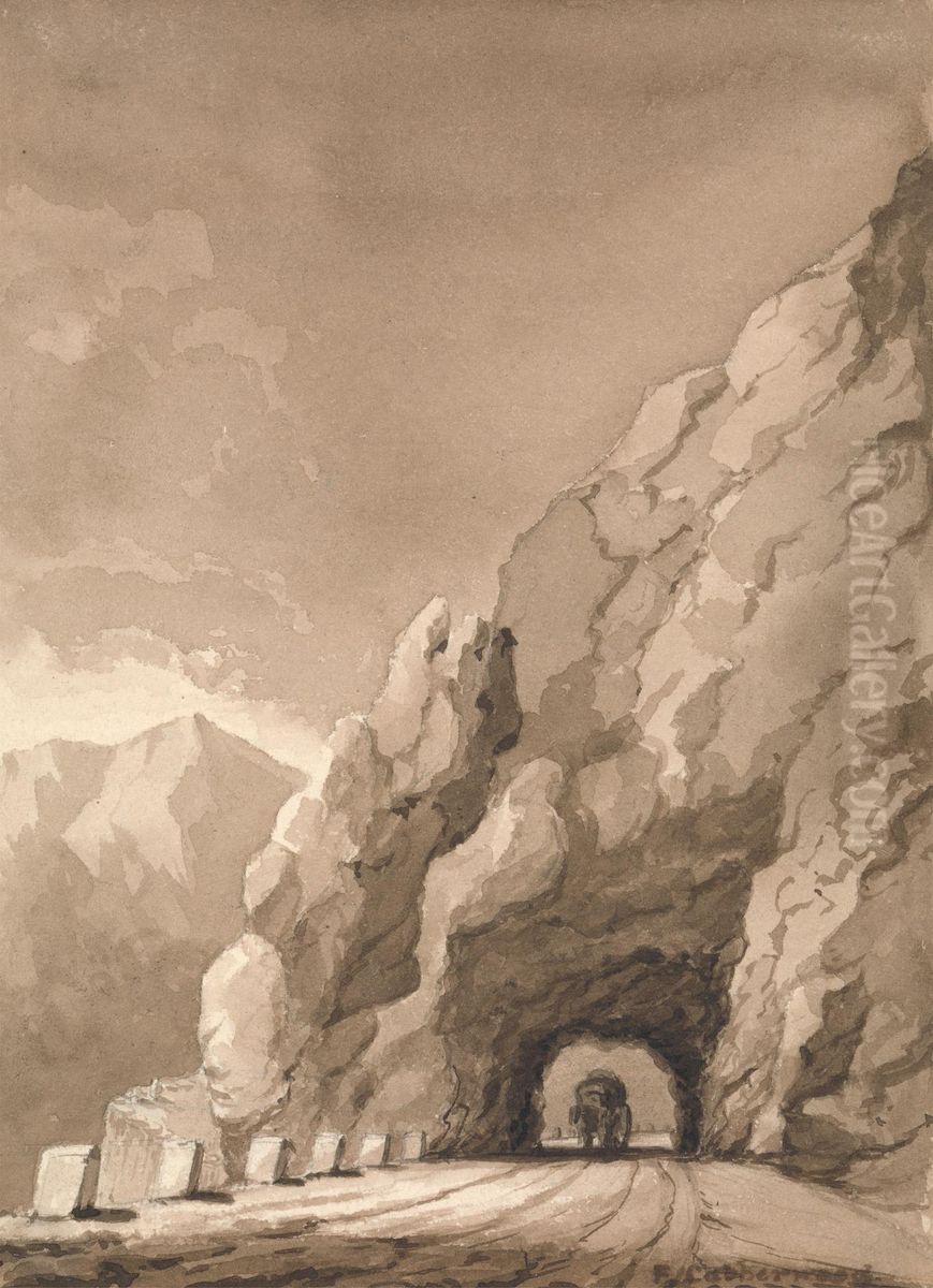 Mountain Road Oil Painting by Frederick Catherwood