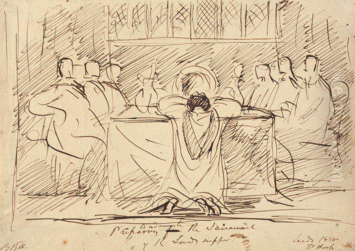 Preparing to Administer the Sacrament Oil Painting by Benjamin Haydon