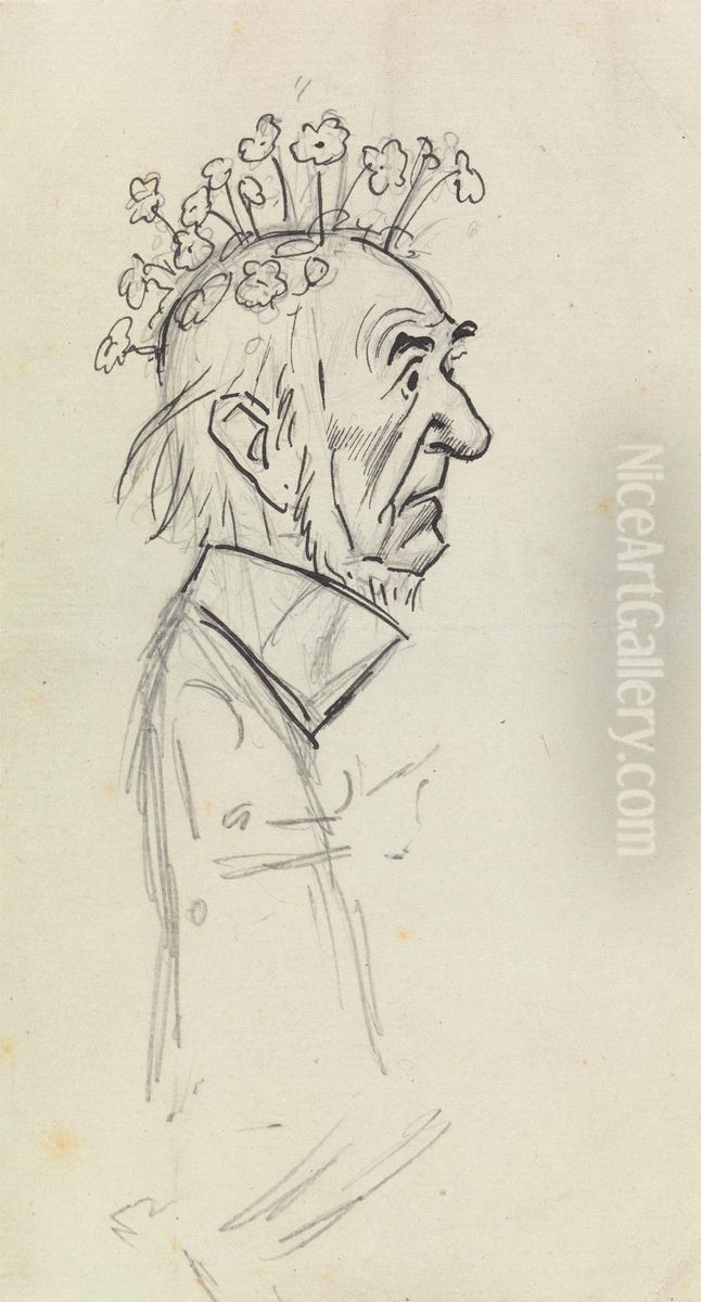 Caricature Portrait of Gladstone Oil Painting by Phil May