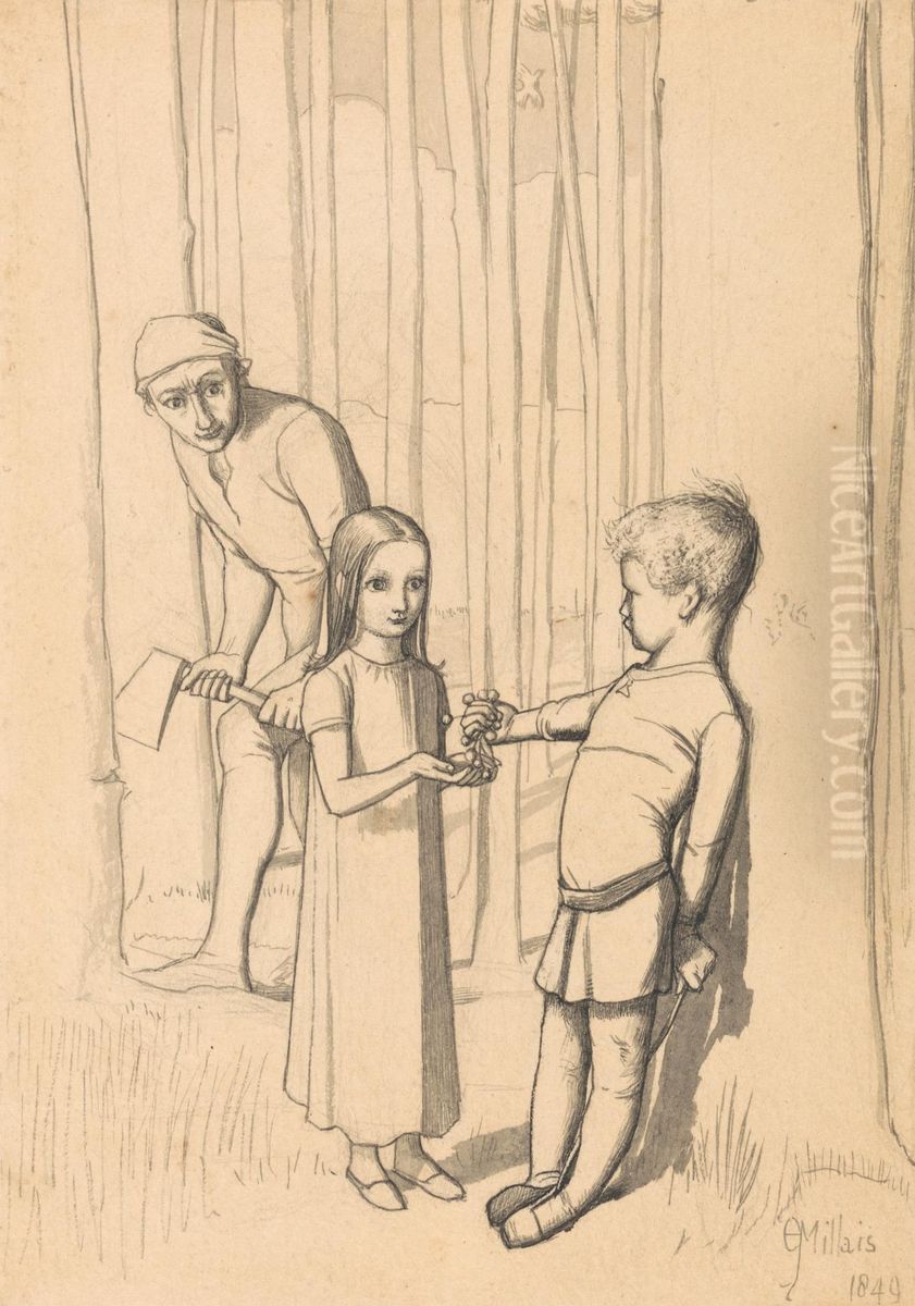 Study for The Woodman's Daughter Oil Painting by Sir John Everett Millais