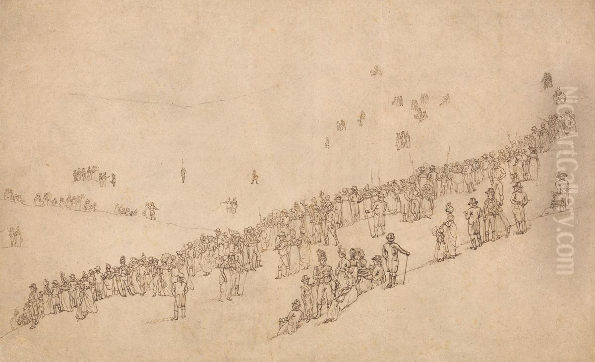 Study for Dinner in Mote Park, Maidstone after the Royal Review of the Kentish Volunteers on 1st August 1799 Oil Painting by William Alexander