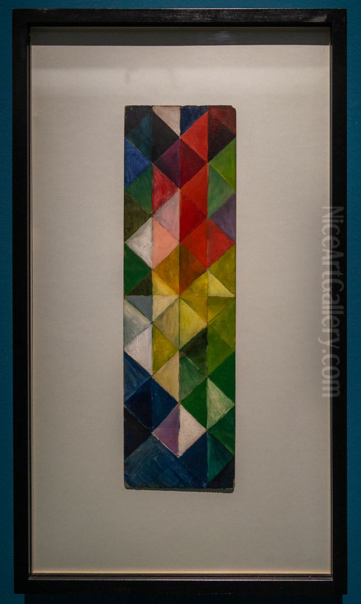 Farbige Karos Oil Painting by August Macke