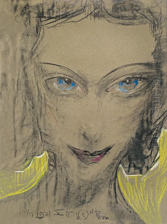 Portrait of Janina Turowska-Leszczynska Oil Painting by Stanislaw Ignacy Witkiewicz (Witkacy)