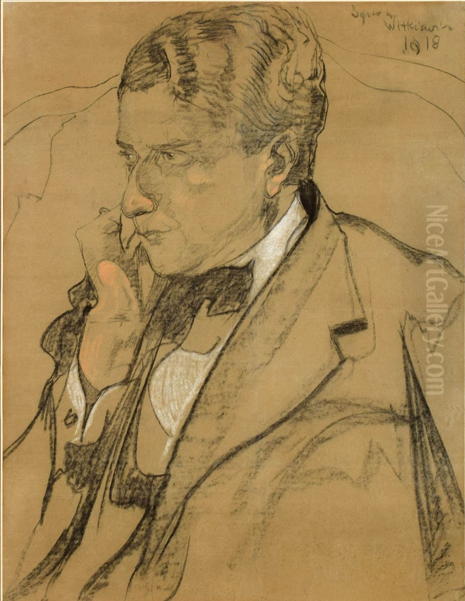 Portrait of Jerzy Rozniewicz Oil Painting by Stanislaw Ignacy Witkiewicz (Witkacy)