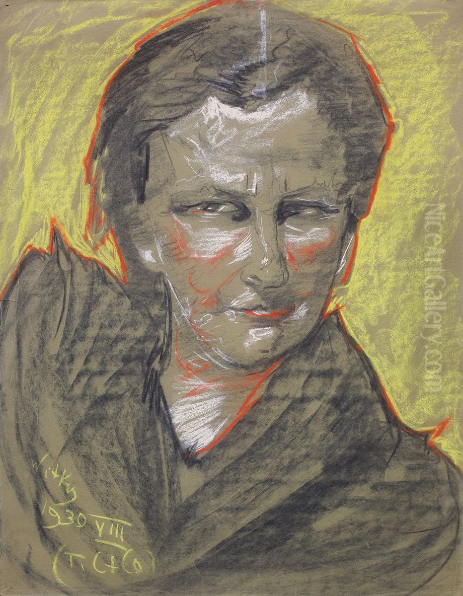 Portret Heleny Bialynickiej-Birula Oil Painting by Stanislaw Ignacy Witkiewicz (Witkacy)