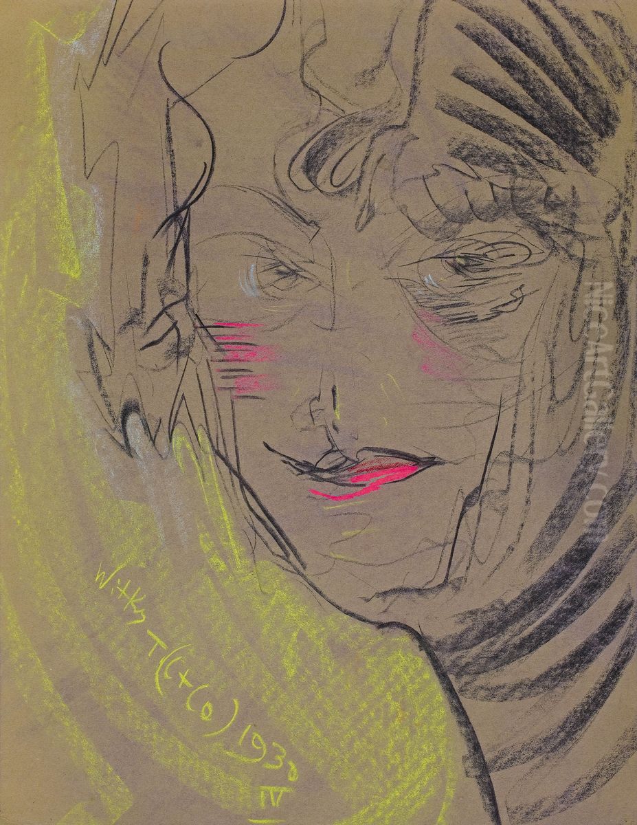 Portrait of Janina Turowska-Leszczynska Oil Painting by Stanislaw Ignacy Witkiewicz (Witkacy)