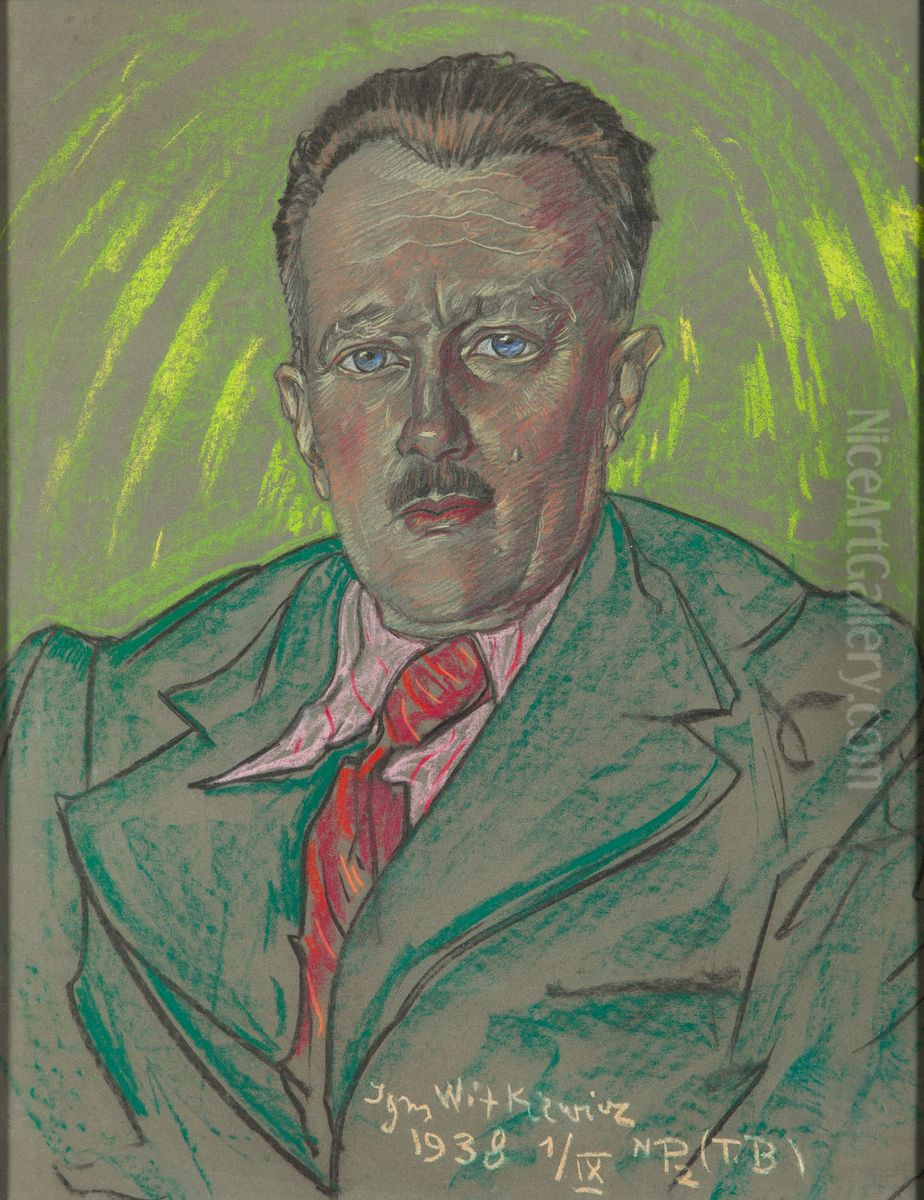 Portret Meski Oil Painting by Stanislaw Ignacy Witkiewicz (Witkacy)