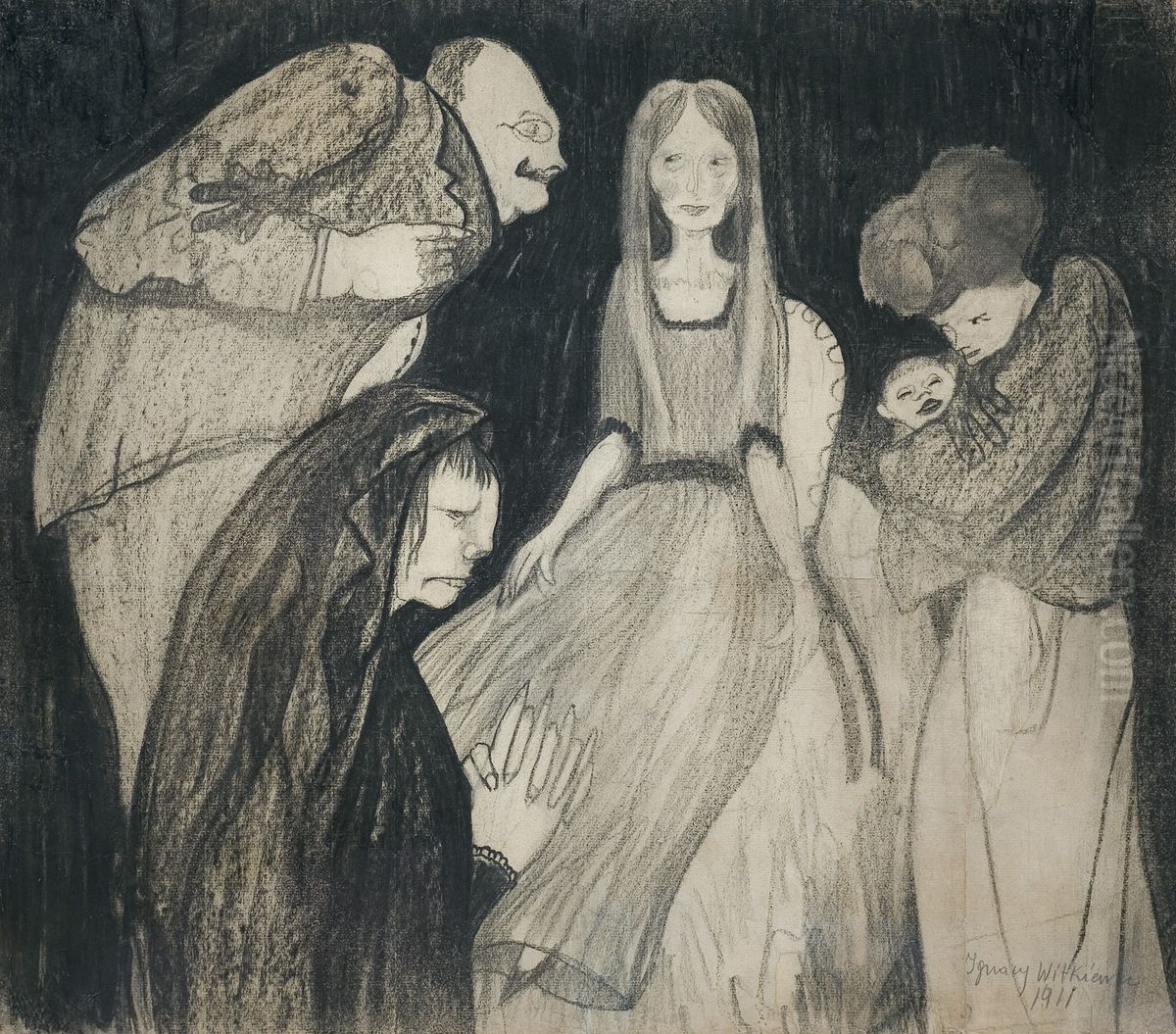 Figural composition Oil Painting by Stanislaw Ignacy Witkiewicz (Witkacy)