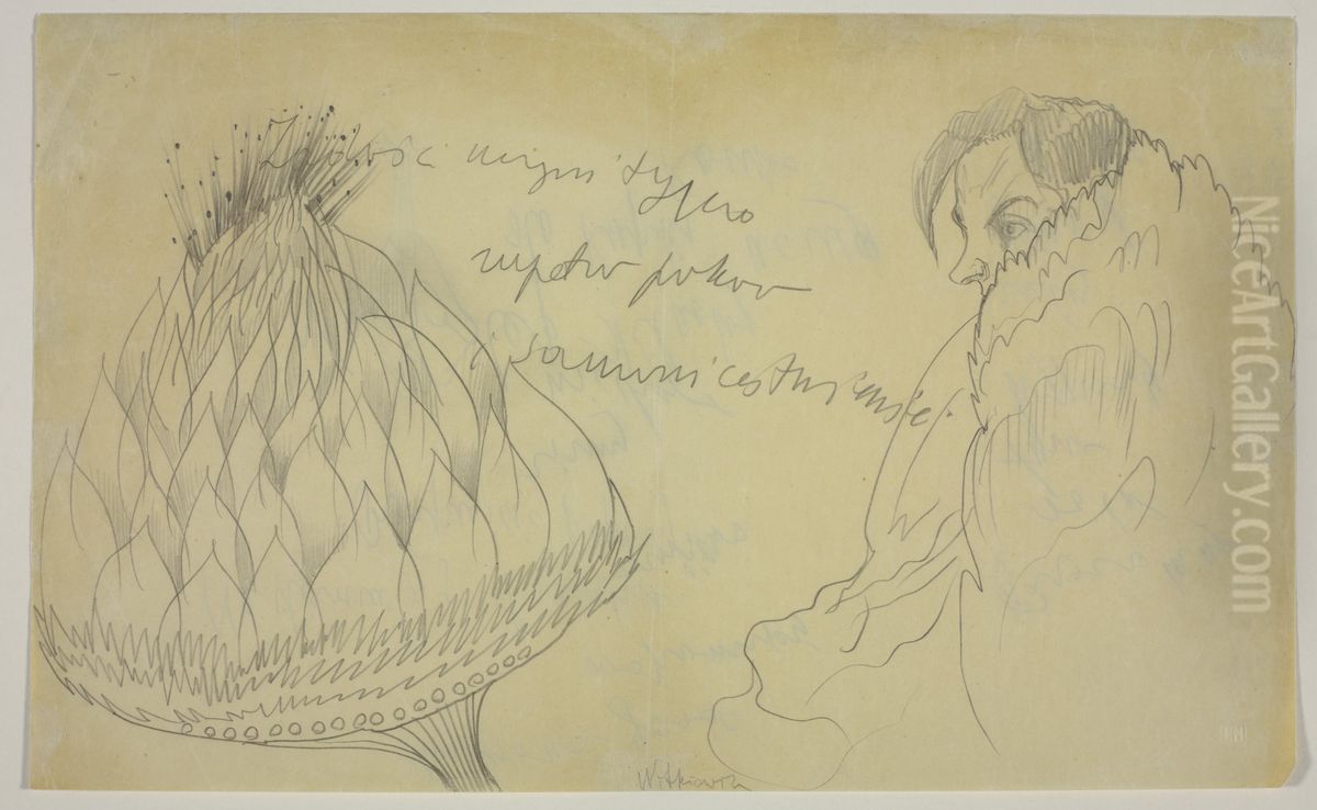 Autoportret (Zadosc uczyni tylko zupeln[y] pokoj i samounicestwienie) Oil Painting by Stanislaw Ignacy Witkiewicz (Witkacy)