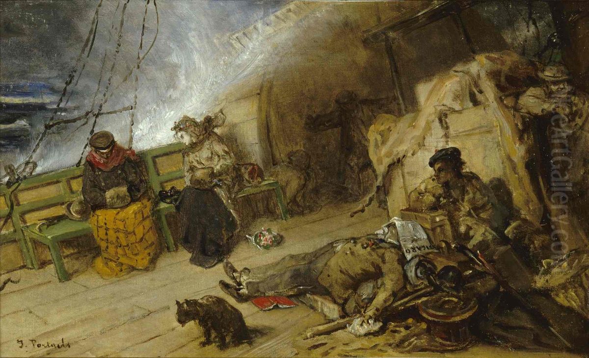 La Tempete Oil Painting by Jean-Francois Portaels